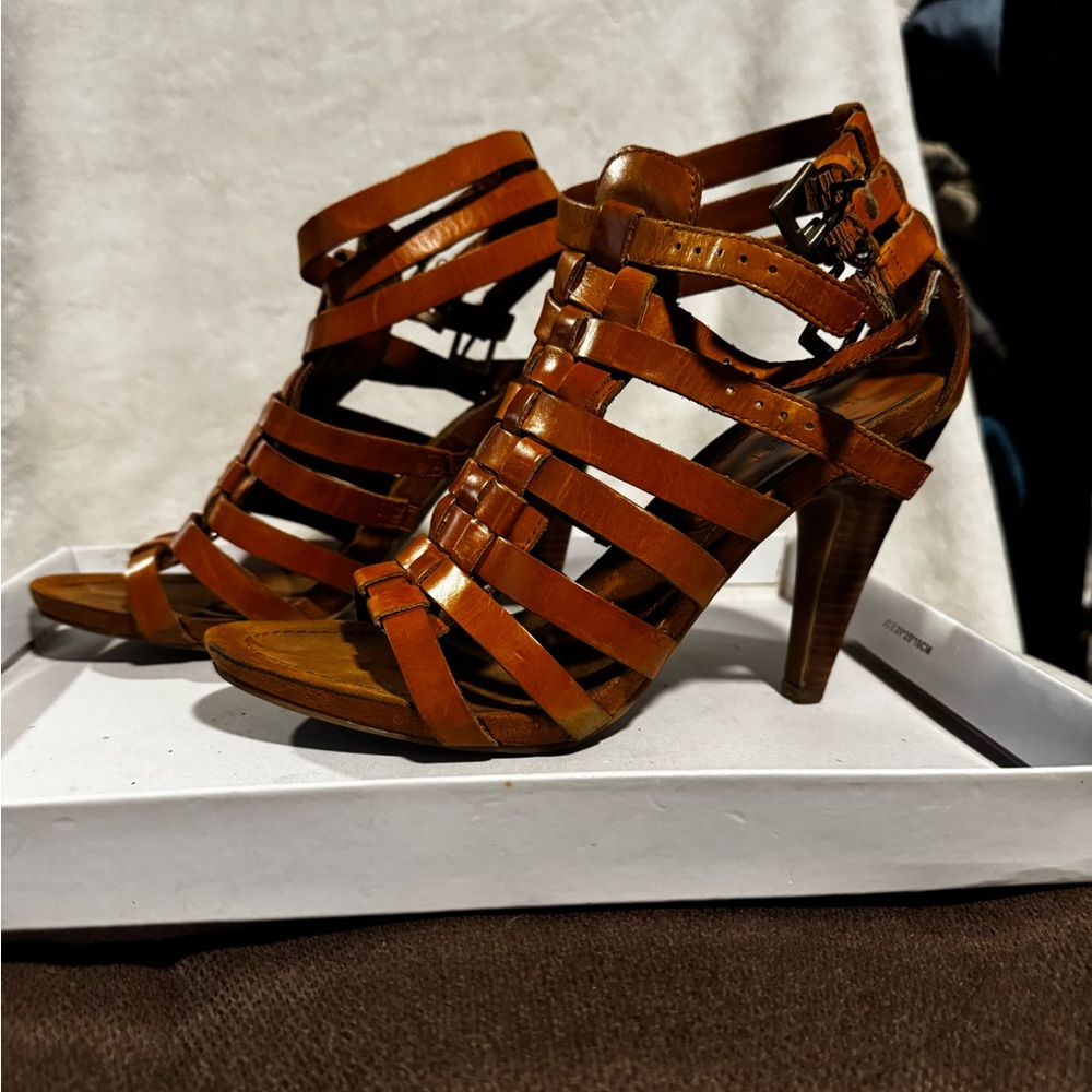 Nine West Brown Strappy Heels